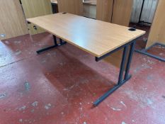 *NO RESERVE* Beech Effect Straight Office Desks x4