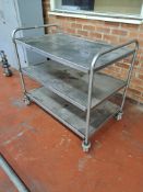 *NO RESERVE* Stainless Steel Mobile Trolley On Wheels