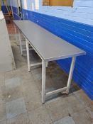 *NO RESERVE* Stainless Steel Long Metal Work Table/Bench