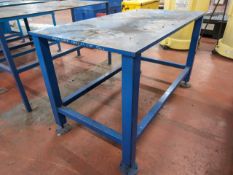 *NO RESERVE* Blue Metal Top Workbench