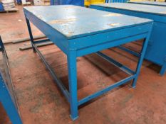 *NO RESERVE* Blue Wooden Top Workbench