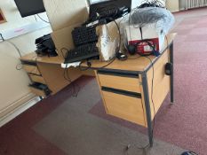 *NO RESERVE* Wooden Straight Office Desk with 2 Drawers