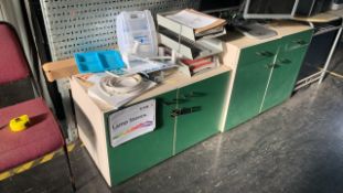 *NO RESERVE* Pair Of Green Wooden Cabinets