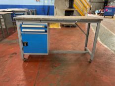 *NO RESERVE* Grey Metal Work Table With Drawers