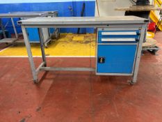 *NO RESERVE* Grey Metal Work Table With Drawers