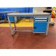 *NO RESERVE* Grey Metal Work Table With Drawers - Image 1 of 7