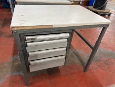 *NO RESERVE* Grey Metal Table With Storage Drawers