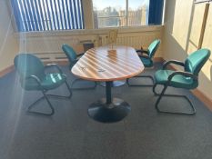 *NO RESERVE* Beech Effect Oval Table and 4 x chairs