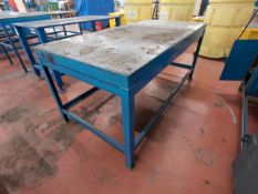 *NO RESERVE* Blue Wooden Top Workbench
