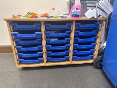 *NO RESERVE* Wooden Mobile Tray Storage Unit