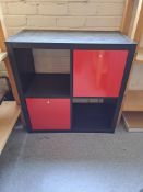 *NO RESERVE* Black & Red Cube Storage Shelving Unit