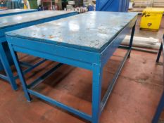 *NO RESERVE* Blue Wooden Top Workbench