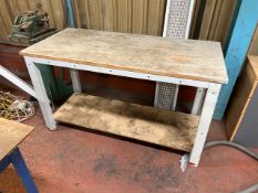 *NO RESERVE* Metal Frame Table With Wooden Top