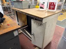 *NO RESERVE* Wooden Work Table With Perspex Screen