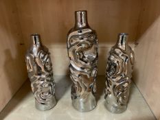 Chrome Vases x3
