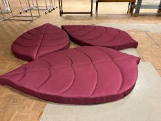 Purple Fabric Leaf Hanging Props x3