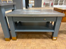 Metal Top Wooden Table Unit