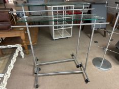 Mobile Glass Top Retail Rails x2