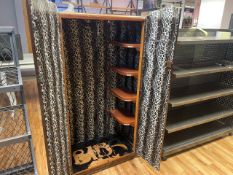 Small Vintage Art Deco Walnut Cabinet With Leopard Print Interior