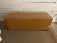 Beige Faux Leather Bench