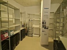 Store Room Of Metal Shelving