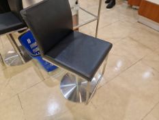 Black Leather Bar Stools x3