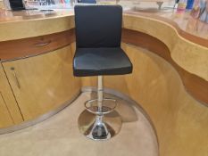 Black Leather Bar Stools x3