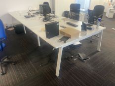 Bank Of 6 White Wooden Desks