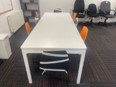 White Wooden Table & 8x Chairs