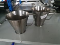 2 x stainless sauce jugs