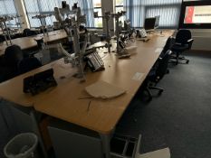 Desks x14, Chairs x28, Monitor Arms x24 & Under Desk Drawers x28
