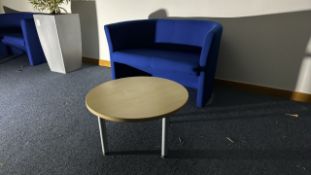 Blue Fabric 2 Seater & Table