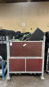 Large container, full of industrial rigging belts & steel cable