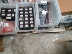 6 x tubs with 50+ items; bearing sets, control arms, etc