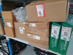 10 x items - contents of shelf - oils pans, expansion tanks, window regulator
