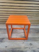 Jonathan Adler Orange Lacquer Cube Side Table Small Square Plant Stand 9
