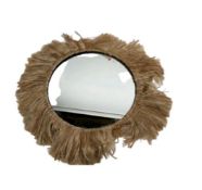 Amara Design Circular Wall Mirror With Faux Wig Border