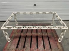 Vintage Large Iron Chain Coffee Table Brutalist Belgium in the style of Franz West