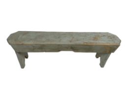 Blue Painted Wood Bench
