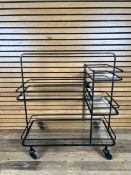 Amara Luxe Black Glass Drinks Trolley