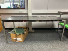 Metal Framed Wood Top Table