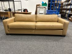Beige Faux Leather Sofa