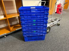 Blue Plastic Totes x7