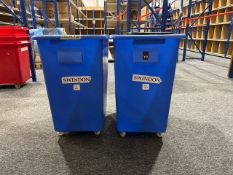 Blue Plastic Mobile Tubs x2