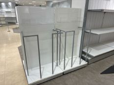 Wood Display Units with Metal Bars x 3
