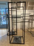 Tall Black Metal Unit with Hanging Bars