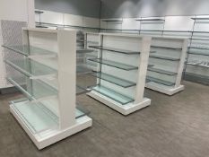 Trio Of White High Gloss Mobile Shelve Units