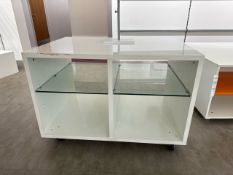 Wood Display Box with Glass Shelves