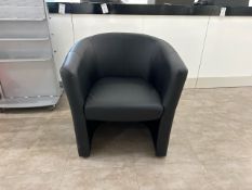 Black Faux Leather Armchair