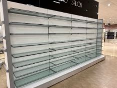 Wall of Glass Shelves